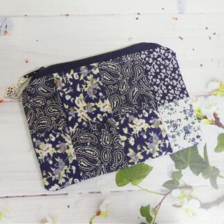 blue patchwork coin purse