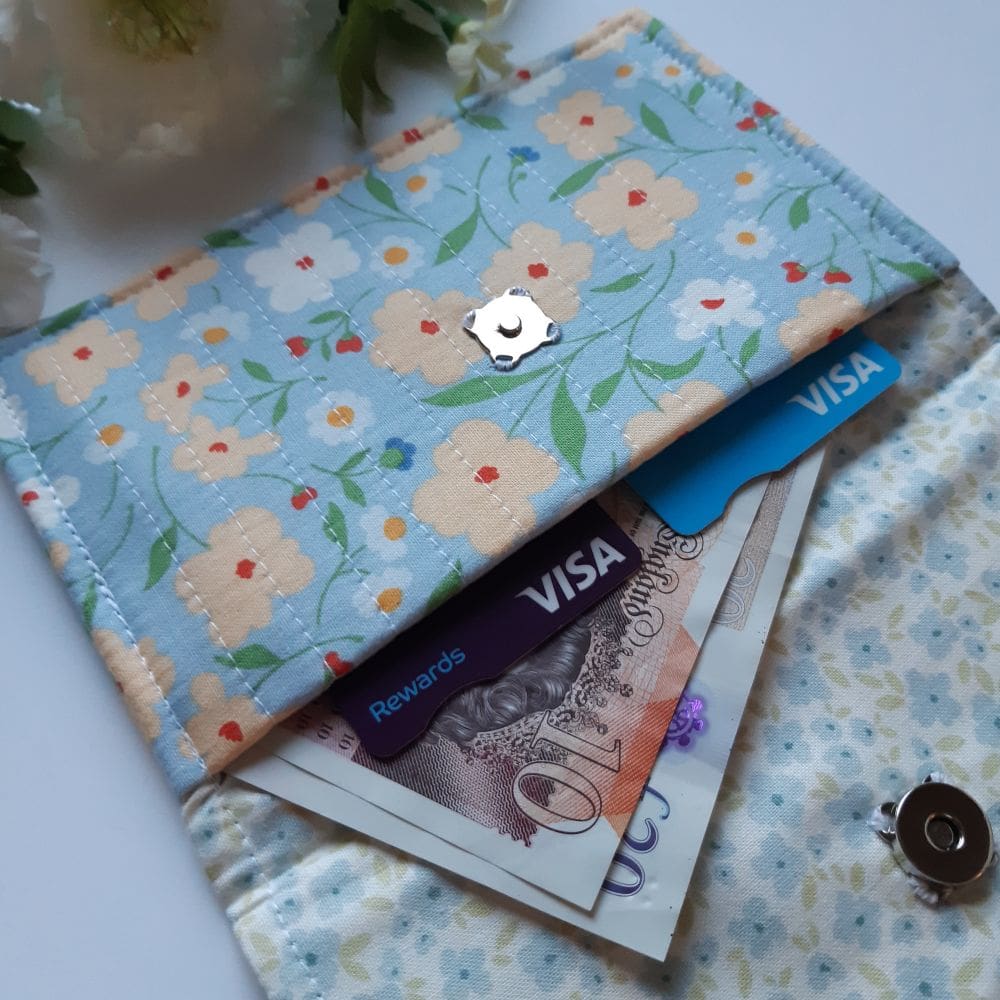 Purse Wallet in Tilda Cottage Charm Fabric Pastel Colours - Image 6