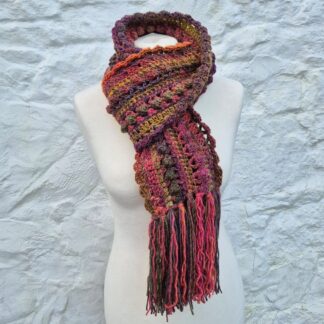 funky tasselled crocheted scarf