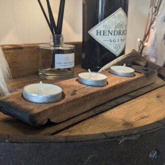 Oak Whisky Barrel Stave Candle Tea Light Holder