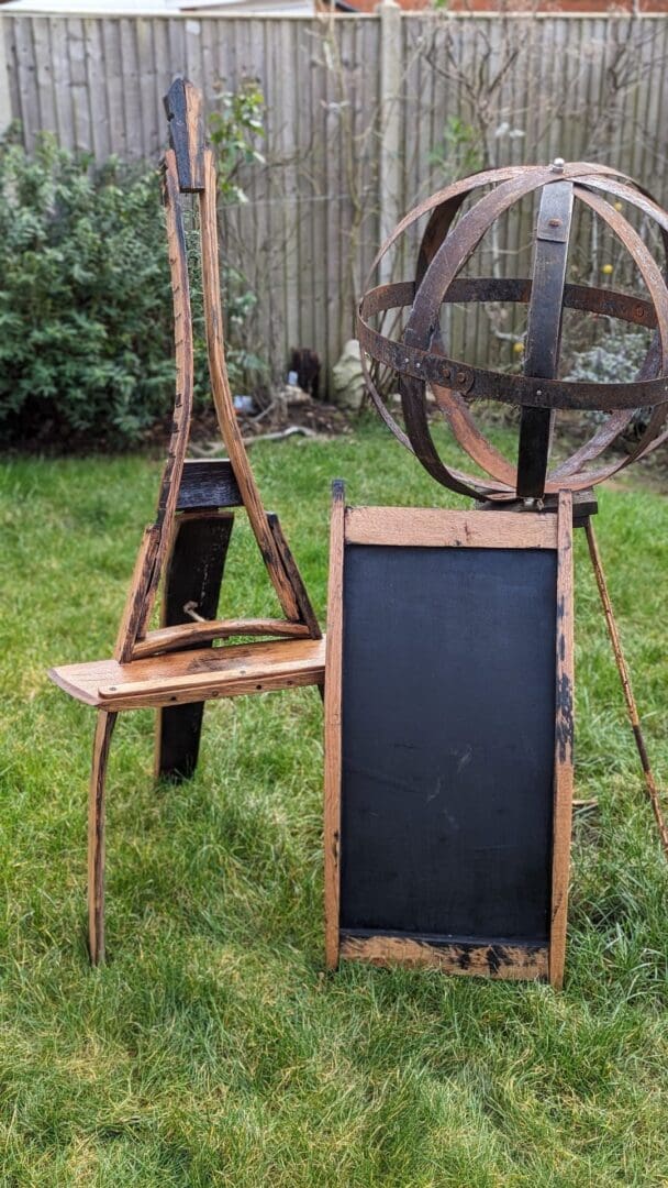 Rustic Easel Made From Whisky Barrel Oak