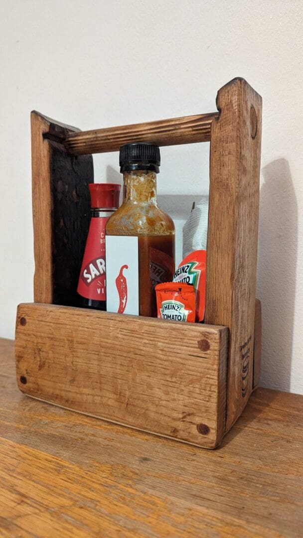 Table Caddy Caddie Tidy made from Whisky Barrel Oak - Image 4