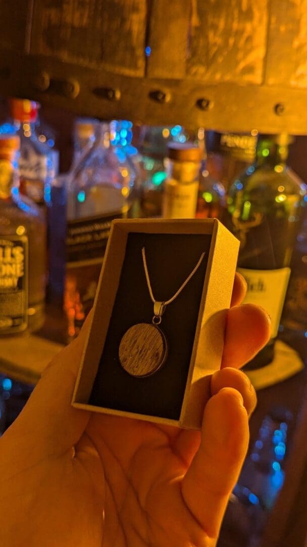 Whisky Barrel Oak Pendant Necklace