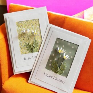Handmade 3D Floral Birthday Card, Elegant Paper Flower Design, Unique Greeting Card