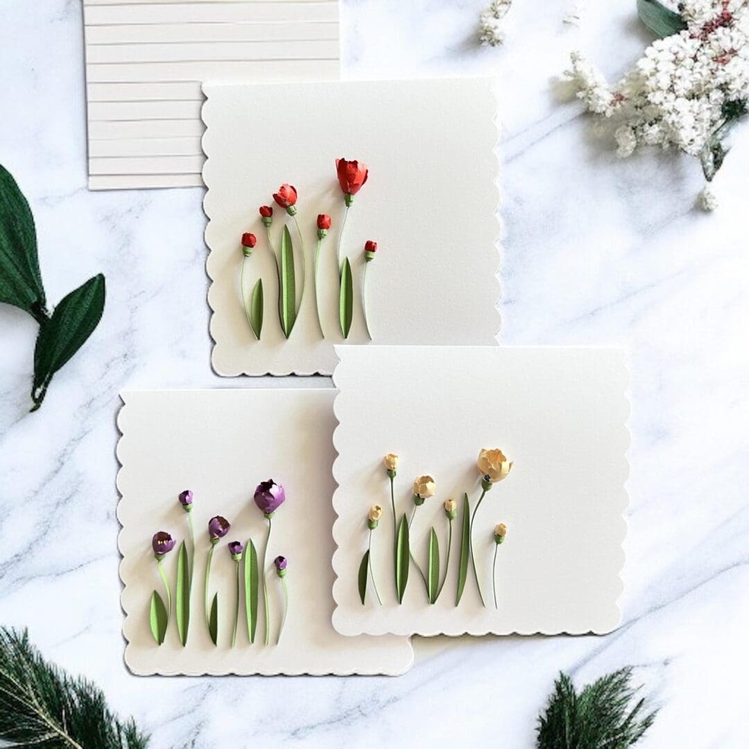 Handmade Floral Greeting Card: Luxury Sustainable Cardstock, Lucy Designs