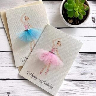 Handmade Ballerina Birthday Card: Princess Girl Greeting Card