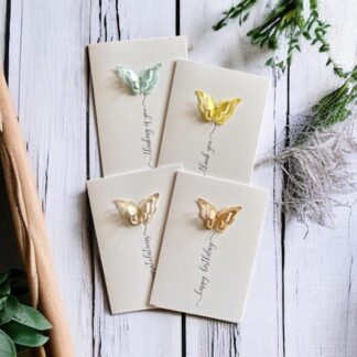 Handmade Butterfly Greeting Card Set of 4, Handcrafted cards, Minimalist celebration card, Unique Card Set of 4, Greeting Card set, Personalised Greeting Card set