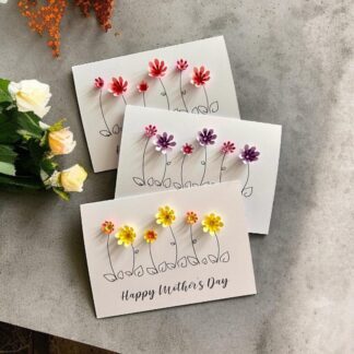 Handmade 3D Daisy Mother’s Day Card for Mum, Floral Pop-Up Greeting Card, Unique Handmade Mother’s Day Gift