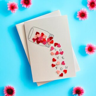 Handmade “I Love You” Valentine’s Day Card – Romantic Keepsake Greeting Card for Wife, Girlfriend or Partner