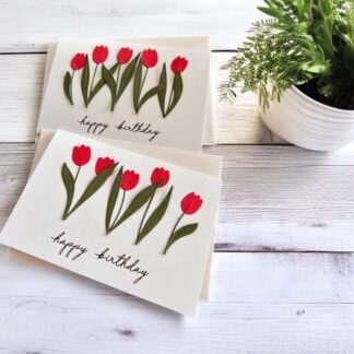 Handmade Floral Birthday Card: Tulips greeting cards