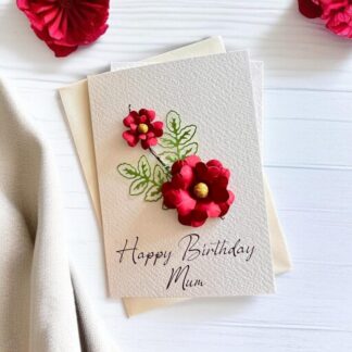 3D Floral Birthday Card: Handmade A6 Greeting Card