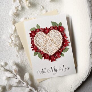Personalised 3D Heart Valentine’s Card – Handmade Floral Greeting Card for Her | Keepsake Love Card