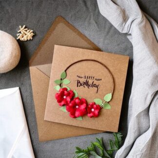 Handmade Floral Birthday Card: Rustic Krafted cards