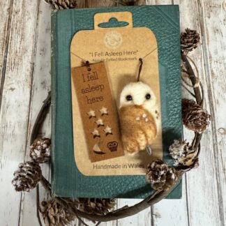 Handmade Owl Bookmark with Needle-Felted Wool Owl