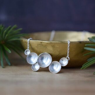 textured silver circles pendant