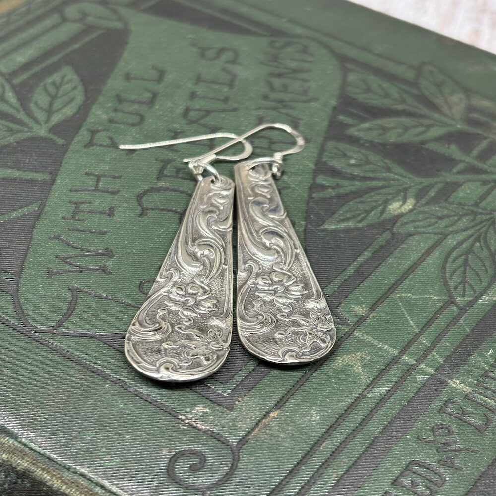 Antique teaspoon handle earrings