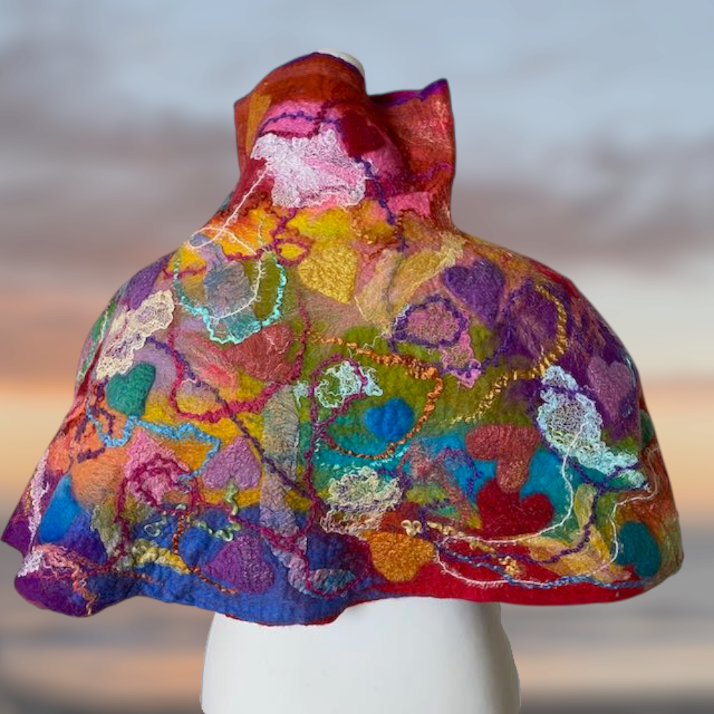wool-felt-poncho-harlequin-fayre-handmade-felt-reversible-neckwarmer-marian-may-textile-art