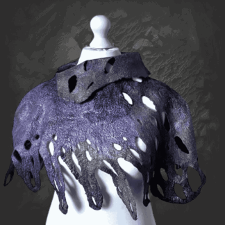 wool-poncho-handmade-felt-seaweed-reversible-marian-may-textile-art