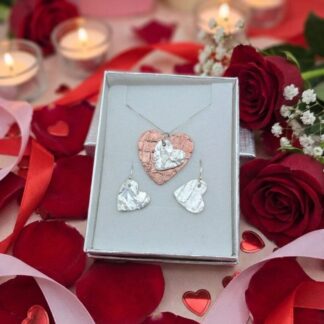 999 Fine Silver & Copper Necklace & Earring Set