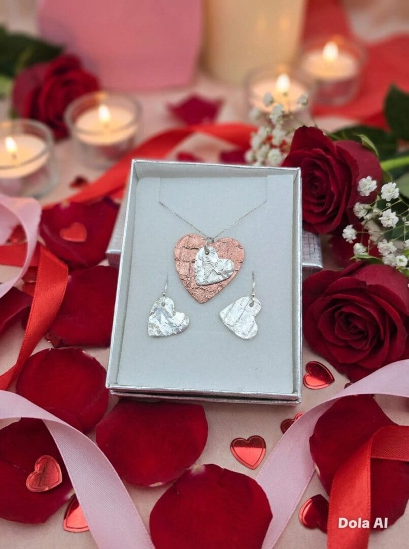 999 Fine Silver & Copper Necklace & Earring Set
