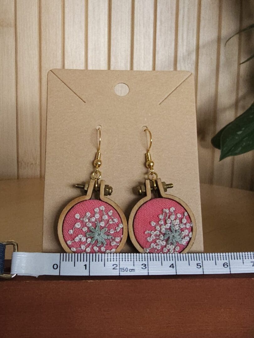Gypsophilia Embroidered Mini Hoop Earrings - Image 4
