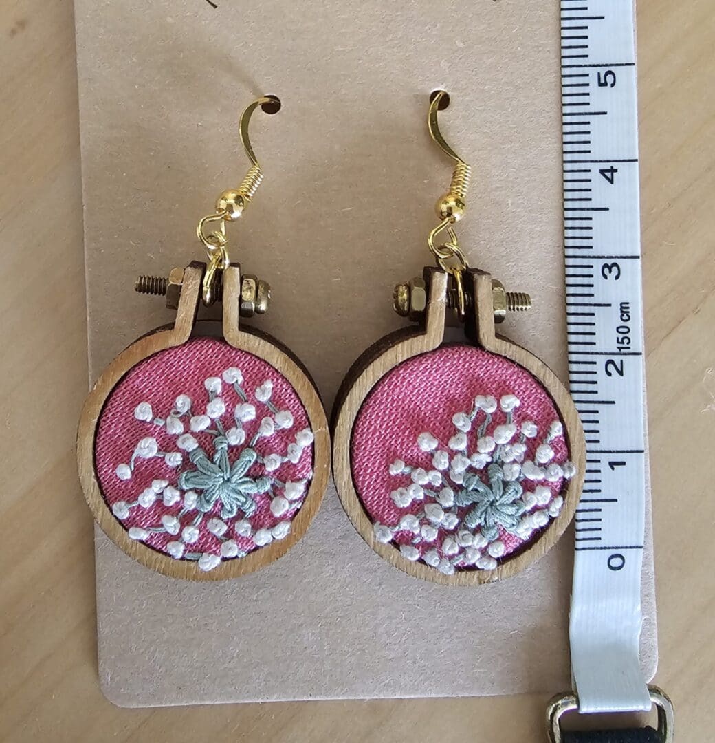 Gypsophilia Embroidered Mini Hoop Earrings - Image 5