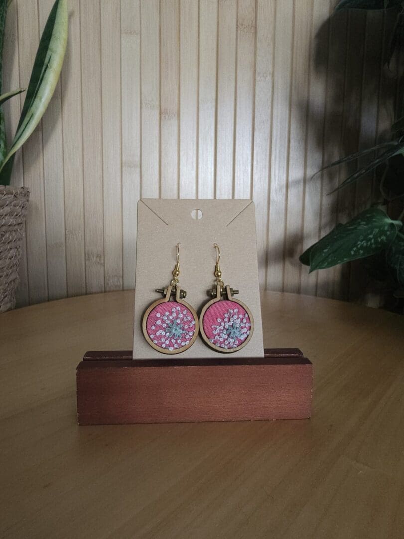 Gypsophilia Embroidered Mini Hoop Earrings - Image 6