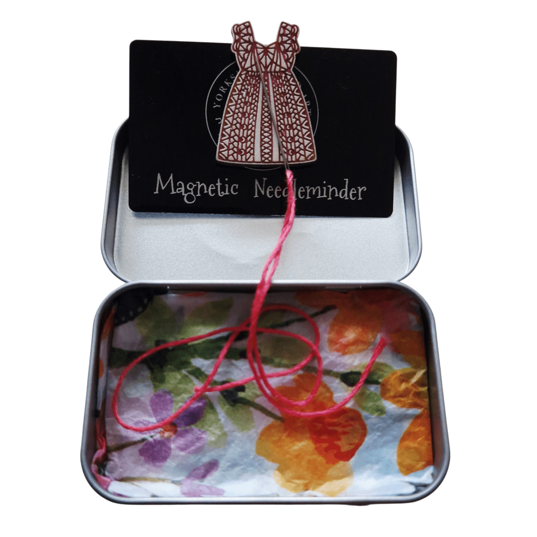 Wooden Needle Minder Engraved Dress Design - Image 3