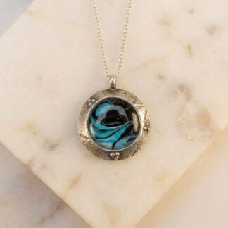 Fine-silver-hand-pamted-pendant-in-ocean-inspired-colours