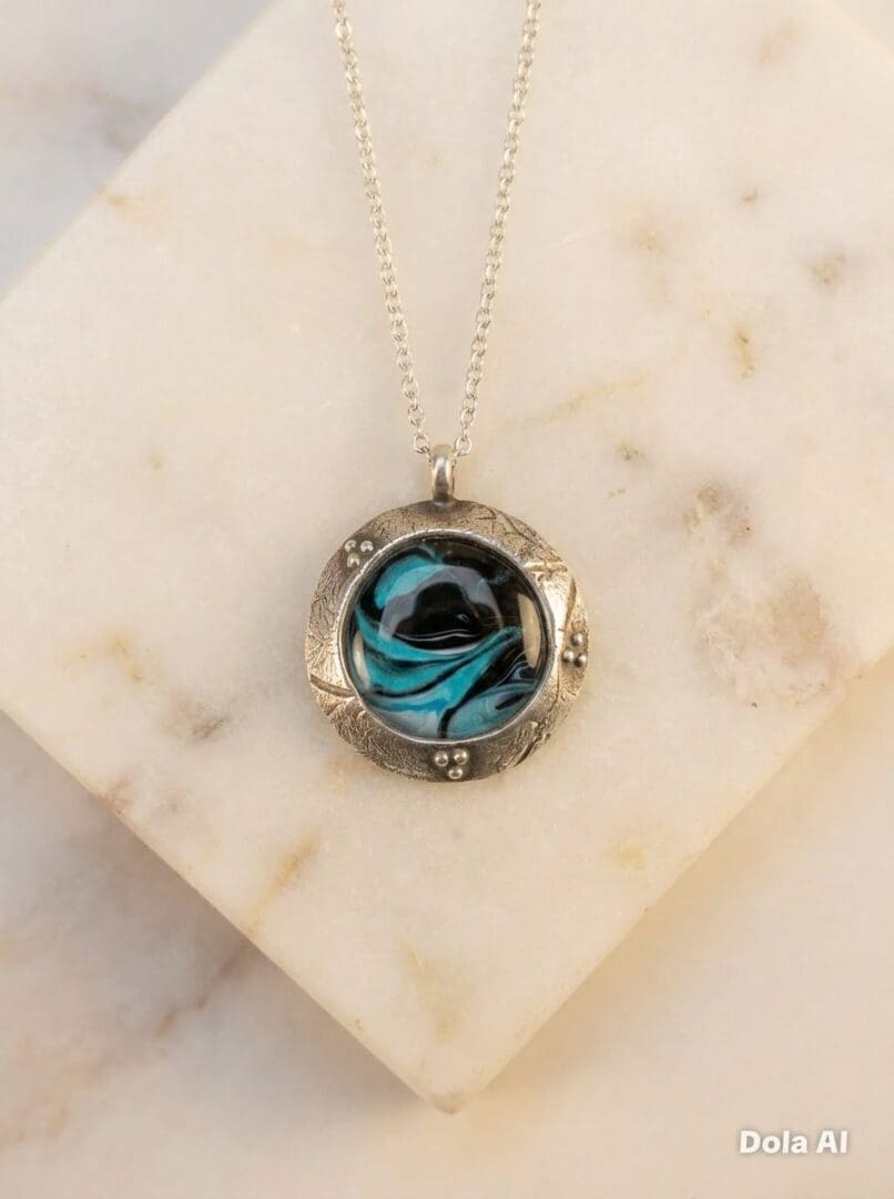 Fine-silver-hand-pamted-pendant-in-ocean-inspired-colours