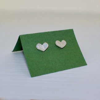 Patterned silver heart ear studs