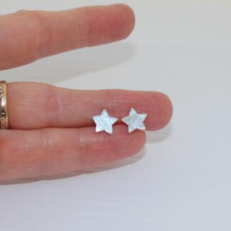 Silver star stud earrings