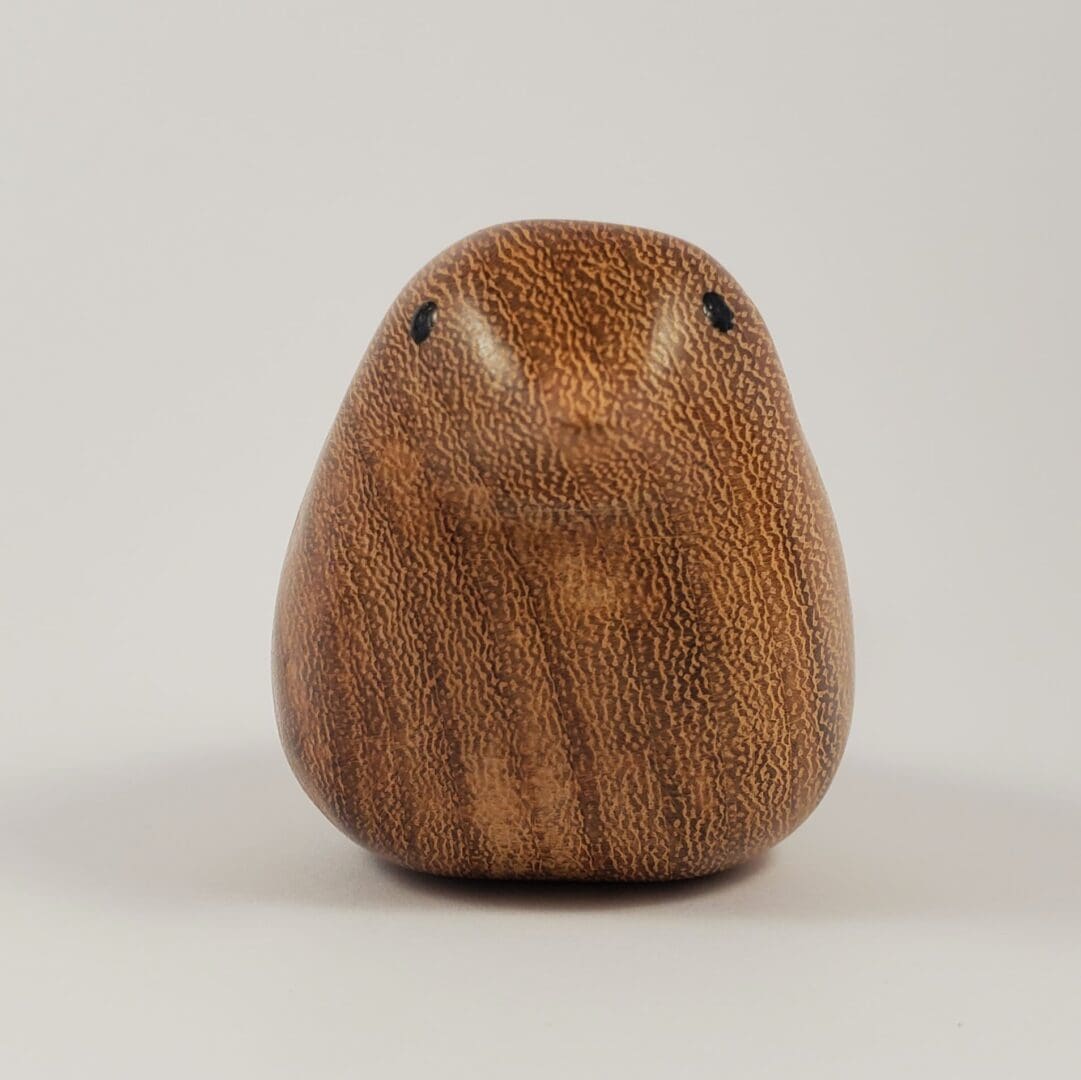 Chubby Wooden Bird - Hand Carved from Reclaimed Iroko - Image 4