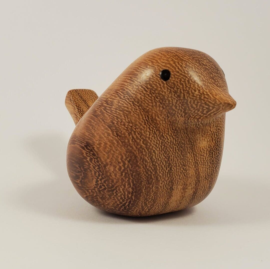 Chubby Wooden Bird - Hand Carved from Reclaimed Iroko - Image 3