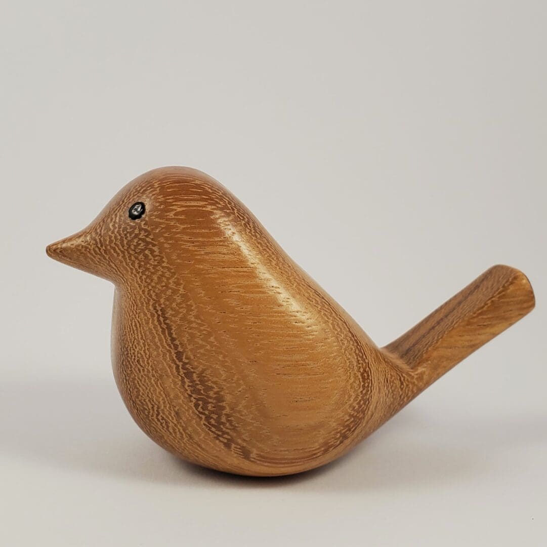 Chubby Wooden Bird - Hand Carved from Reclaimed Iroko - Image 5