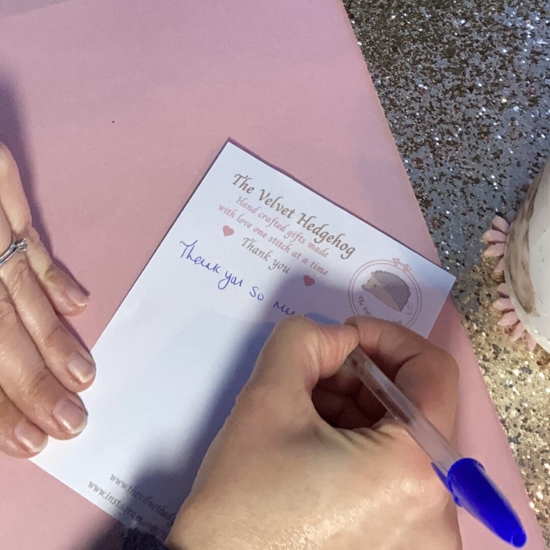 Your order will come with a hand written thank you note