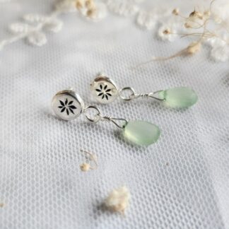 Handmade sterling silver "Snowdrop" earrings