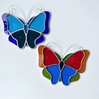 Stained glass butterfly suncatcher