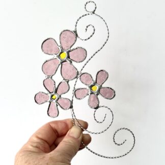 Stained glass cherry blossom suncatcher