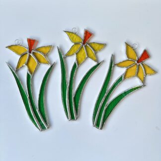 Stained glass daffodil suncatcher