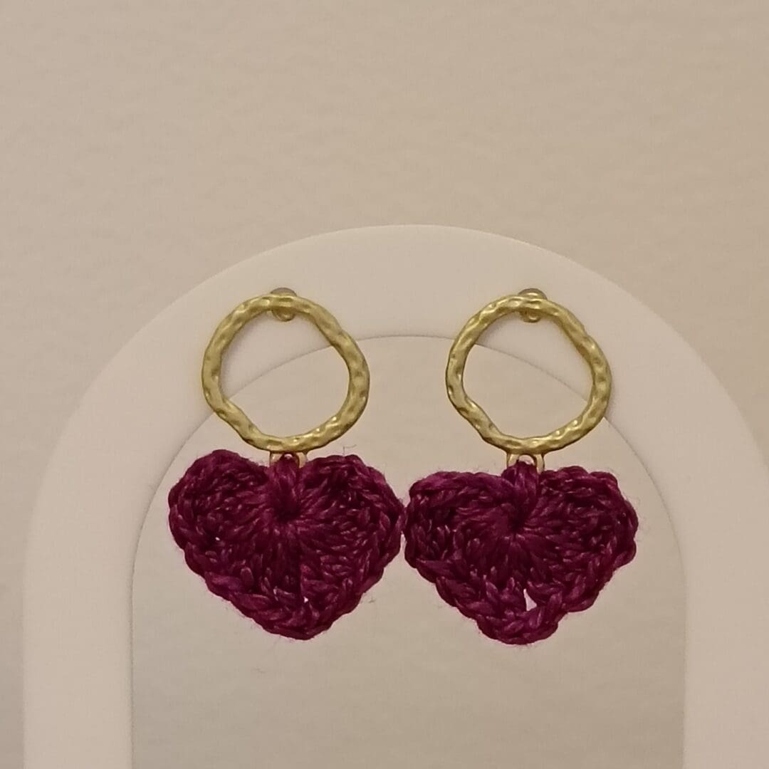 Heart crochet earrings