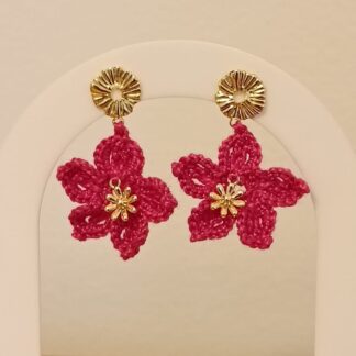 Micro crochet flowers earrings