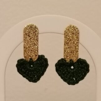 Green heart earrings