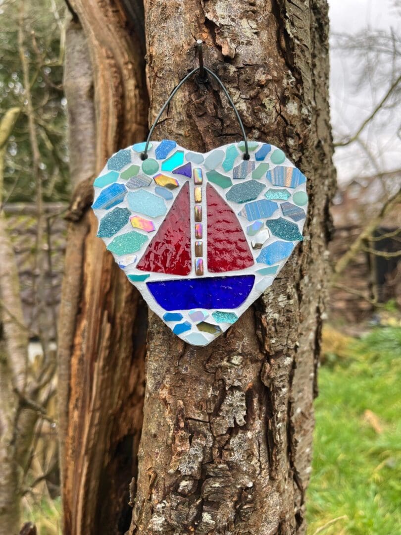 Sailing Boat Mosaic - a garden decoration to treasure, gift for dad or grandad - Image 3