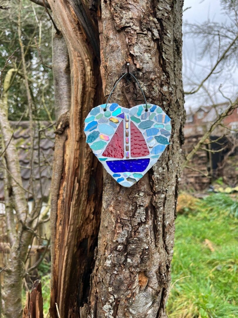 Sailing Boat Mosaic - a garden decoration to treasure, gift for dad or grandad - Image 2