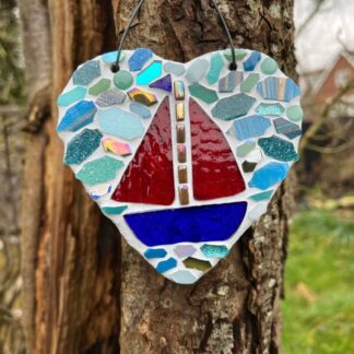 Sailing Boat Mosaic - a garden decoration to treasure, gift for dad or grandad
