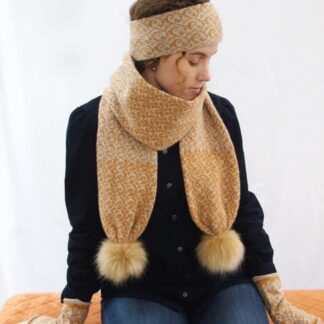 Pompom scarf - Bow Waves - cobble and gazzel