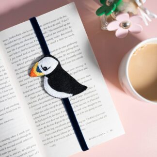 Handmade puffin stretchy bookmark