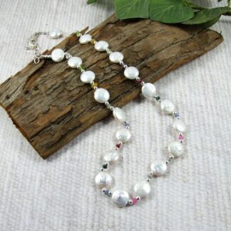 Freshwater Pearl Gemstone and silver necklace