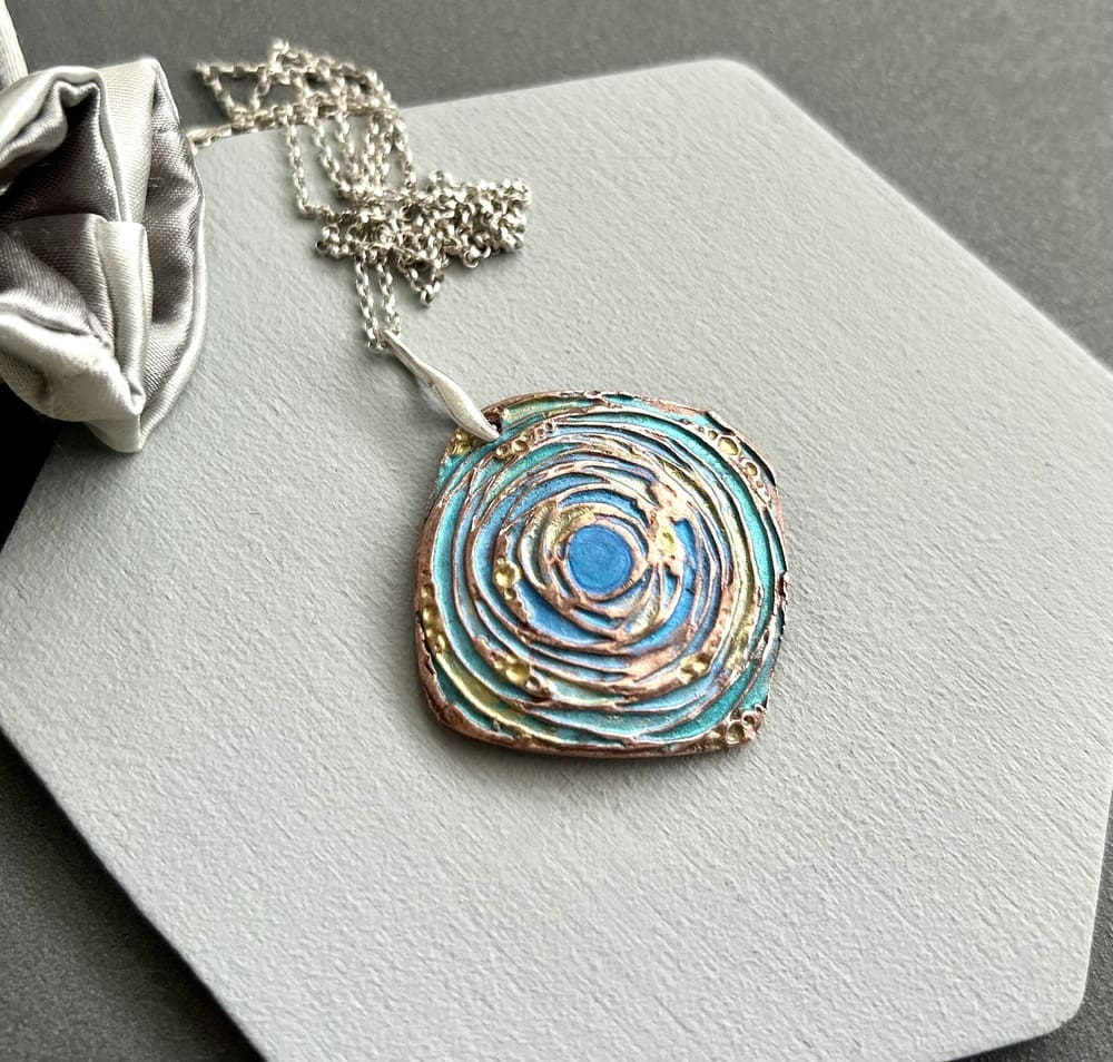 Handcrafted Copper Clay Pendant Necklace - Image 6